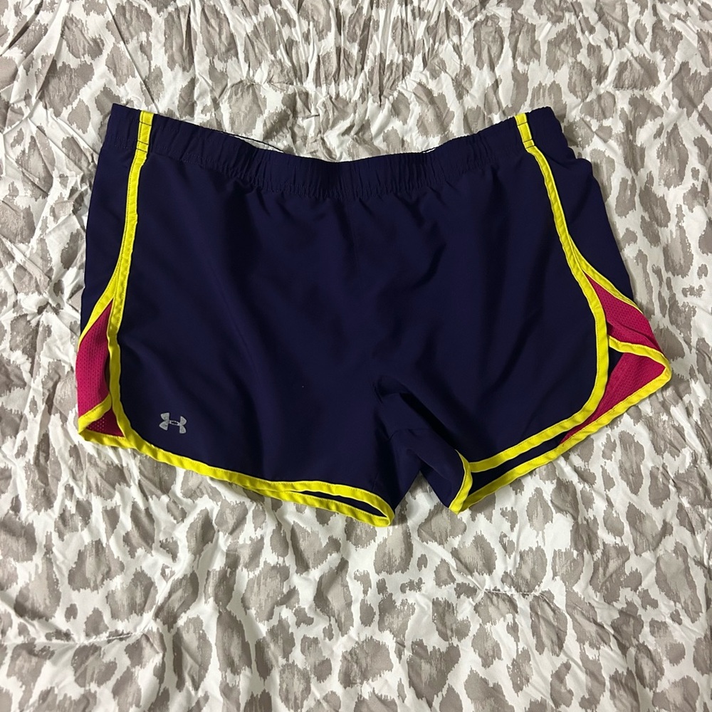 Under Armour Blue and Yellow Athletic Shorts